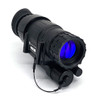 Angled front view of the high spec AN PVS-14 night vision monocular highlighting the RPO objective lens assembly