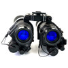 Direct front view of the standalone dual bridged AN PVS-14 night vision system equipped with RPO lightweight lenses
