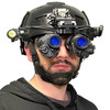 Operator wearing the complete Force Multiplier Kit featuring bridged dual AN PVS-14 night vision goggles for maximum situational awareness