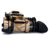 Side profile view of the MultiCam Arid Banshee dual tube night vision goggle housing and adjustable eyepiece