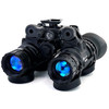 Angled front view of the black MH-1 Dual Tube Articulating Night Vision Goggle featuring Gen II+ NVT White Phosphor tubes