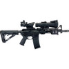 Side profile of an AR-15 rifle equipped with a Gen III white phosphor long range night vision clip-on system
