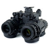 Top down profile view of the Alpha dual tube night vision goggle housing and IPD adjustment controls