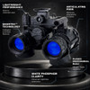 Feature specification graphic highlighting the key components of the Alpha dual tube white phosphor night vision goggle