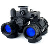 Angled front view of the Alpha Dual Tube Articulating Night Vision Goggle featuring full spec white phosphor image intensifiers