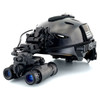 L3Harris BNVD AN/PVS-31A night vision goggle mounted to a tactical helmet for hands-free observation