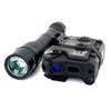 Angled front view of the black Sentinel One OG aiming laser featuring IR and IR VCSEL illuminator with green visible override