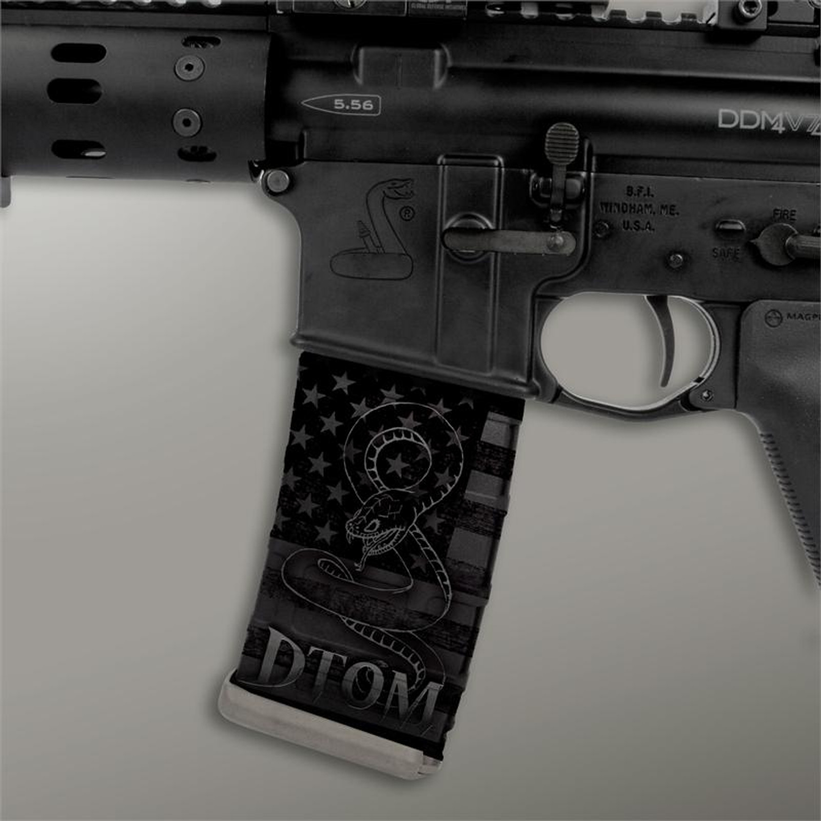 Stealth Black American Flag w/ Black DTOM