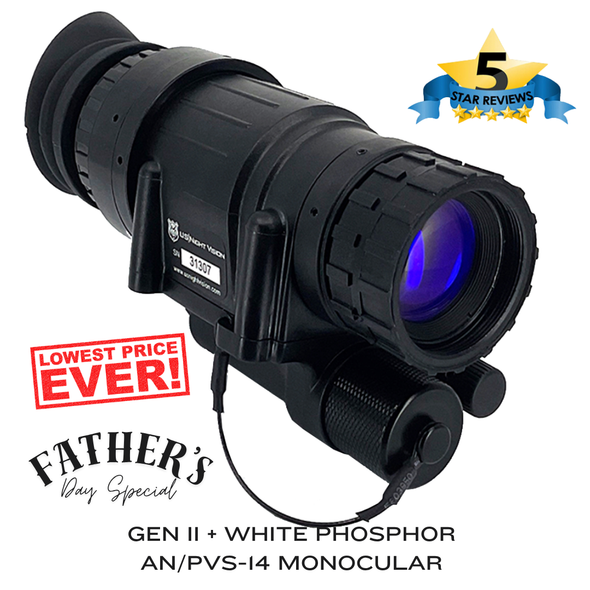 AN/PVS-14A GEN II+ Variable Gain NVT White Phosphor Monocular