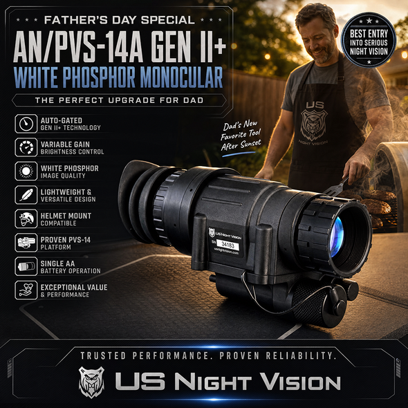 AN/PVS-14A GEN II+ Variable Gain NVT White Phosphor Monocular