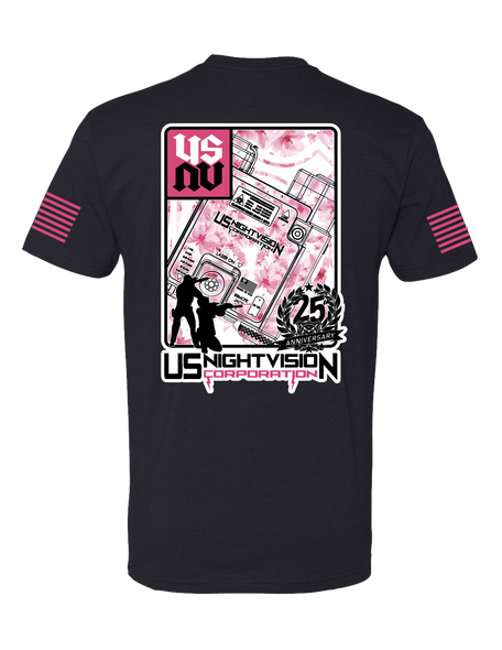 US Night Vision Branded T-Shirt - Cherry Blossom 