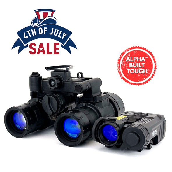 ALPHA™ Dual Tube Articulating Goggle / Gen III White Phosphor / Free Holosun IRIS-3 Laser