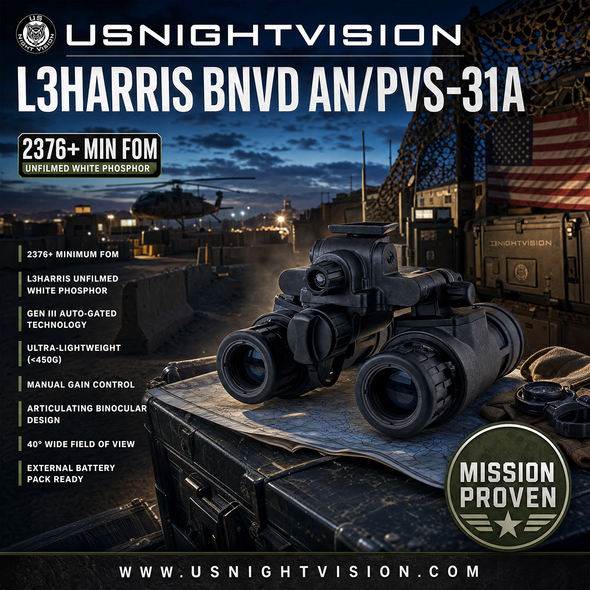 L3Harris BNVD AN/PVS-31A Kit – 2376 MIN FOM – Unfilmed White Phosphor
