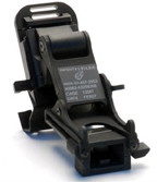 Angled front view of the black MICH Helmet Mount assembly designed for securely attaching night vision devices to tactical helmets