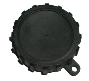 Front view of the black USNV-14 and Insight MUM Objective Lens Cap highlighting the ribbed grip edge daylight training pinhole and tether loop