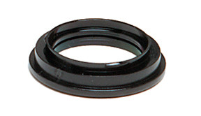 Angled profile view of the black PVS-14 and 6015 Demist Shield designed to snap onto the eyepiece and prevent fogging on night vision monoculars