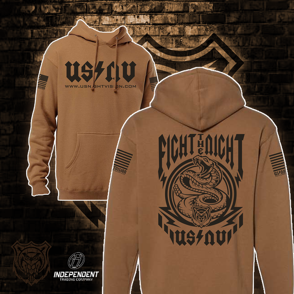 US Night Vision Branded Hoodie Camel / Black