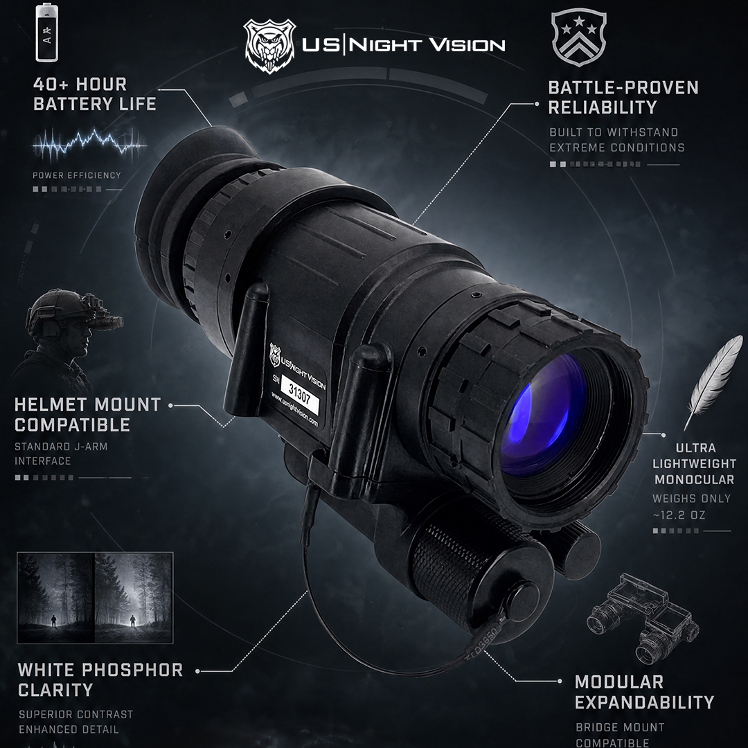 AN/PVS-14A GEN II+ NVT White Phosphor Monocular