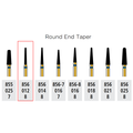 Alpen FG 856C 012 Round End Taper Diamond Bur 5/Pk