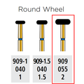 Alpen FG 909C 055 Round Wheel Diamond Bur 5/Pk