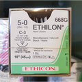 Sutures Ethicon 668G 5/0 Ethilon Mono C-3 5-0 Black 18in Suture 12/Bx