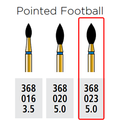 Alpen FG 368F 023 Pointed Football Diamond Bur 5/Pk