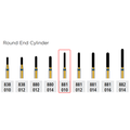 Alpen FG 881C 010 Round End Cylinder Diamond Bur 5/Pk