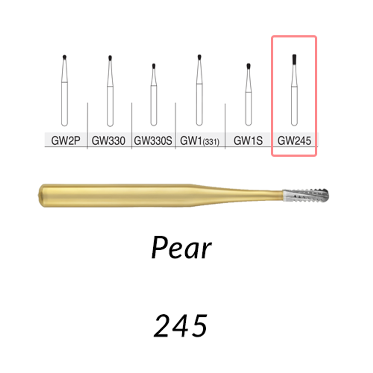 SS White Great White Bur FG245 Pear 10/Pk (SSW 18212) Dental Brands