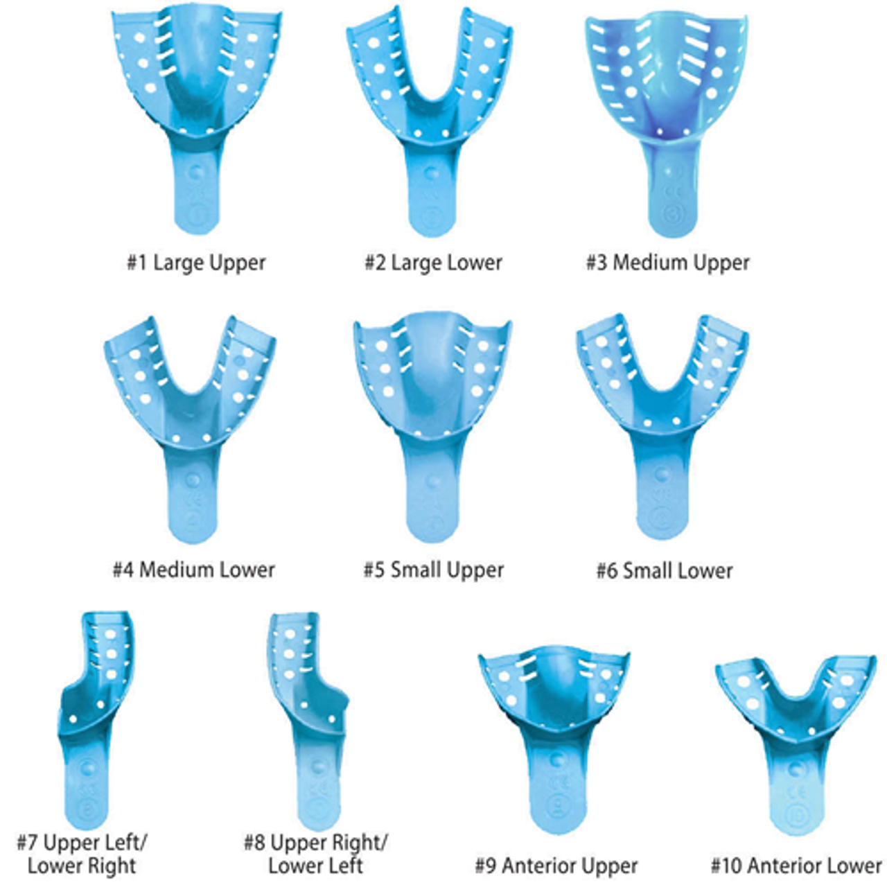 Disposable Impression Trays Blue #2 Lower Large 12/pk. - Dental Brands