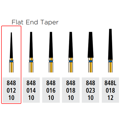 Alpen FG 848C 012 Flat End Taper Diamond Bur 5/Pk Dental Brands