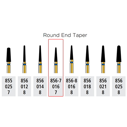 Alpen FG 856-7C 016 Round End Taper Diamond Bur 5/Pk - Dental Brands