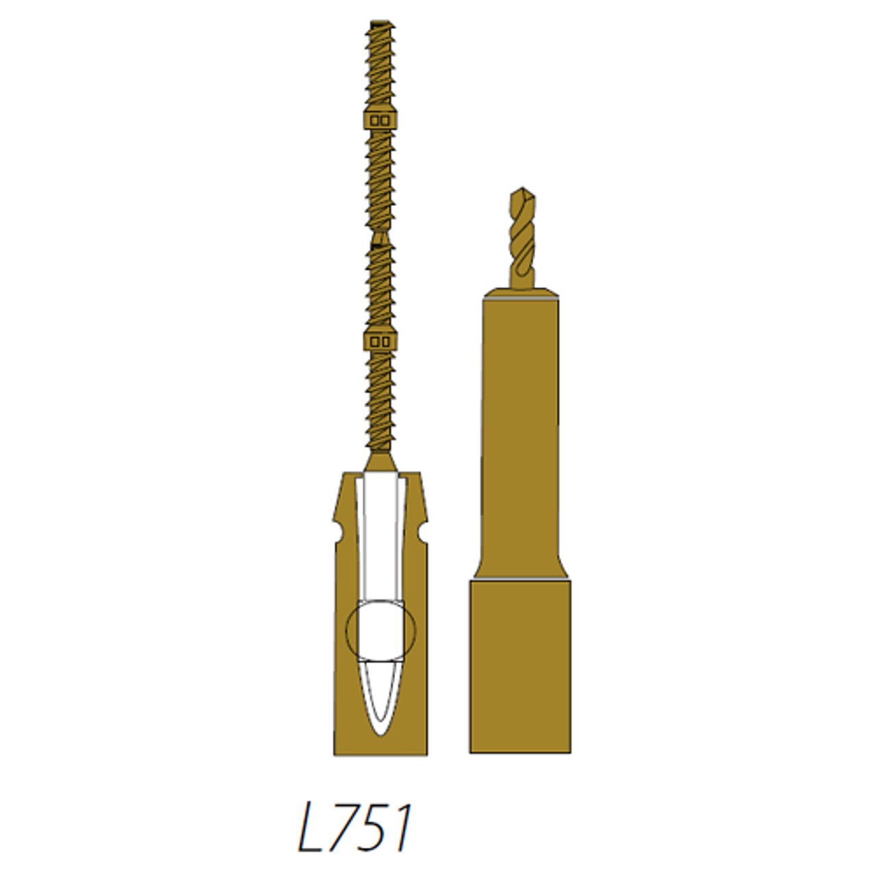 SelfThreading Pin System Link Plus Complete Kit, Regular 2in1 Double Gold