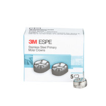 3M ESPE Stainless Steel Primary Molar Crowns, Lower Right First Primary Molar, 5 Crowns