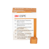 3M Gold Anodized Temporary Molar Crowns, 940331, Lower Left First Molar, Size 1, 5 Crowns