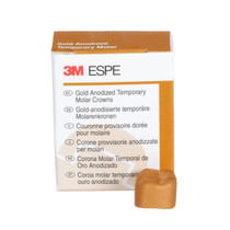 3M Gold Anodized Temporary Molar Crowns, 940344, Lower Right First Molar, Size 4, 5 Crowns