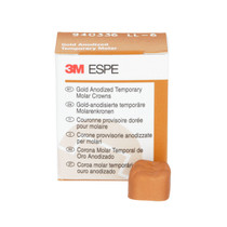 3M Gold Anodized Temporary Molar Crowns, 940336, Lower Left First Molar, Size 6, 5 Crowns