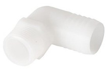 3/4" MPT x 3/4" Barb Elbow Adapter, Plastic