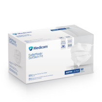 SafeMask SofSkin Fit Procedure Earloop Face Masks with Chin Fit, ASTM Level 3, 50/Box