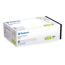 AssureTouch Noir Nitrile Medical Examination Gloves with Textured Fingertips, 200/Box