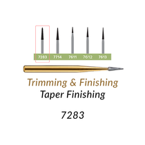 Carbide Burs. FG-7283 T&F 12-blades Taper Finishing. Pack of 100/Bag