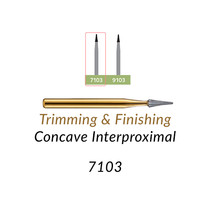 Carbide Burs. FG-7103 12 blades, Concave Interproximal  T&F, Pack of 100/Bag