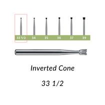 Carbide Burs. FG-33.5 Inverted Cone. Pack of 100/Bag