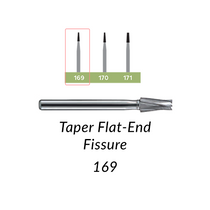 Carbide Burs. FG-169 Taper Flat-End Fissure. 10 pcs. Carbide Burs. FG-169 Taper Flat-End Fissure. 10 pcs.