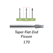 Carbide Burs. FG-170 Taper Flat-End Fissure. 10 pcs. Carbide Burs. FG-170 Taper Flat-End Fissure. 10 pcs.