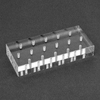 Palmero, Clear Plexiglass 16 Hole Bur Blocks with Boxes,