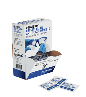 Palmero, ProVision Crystal Clear Anti-Fog Solo Wipes 100-Pack, 6" x 5 1/8", 3534S