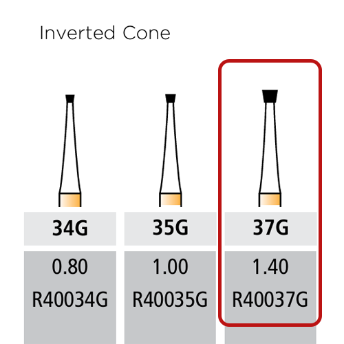 Alpen Carbide Bur 37G-314-1.40-1.40 Inverted Cone, 10 pcs