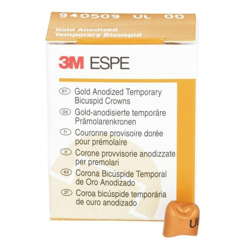 Unitek Gold Anodized Crowns Size 0 1st ULB Replacement Crowns 5/Bx