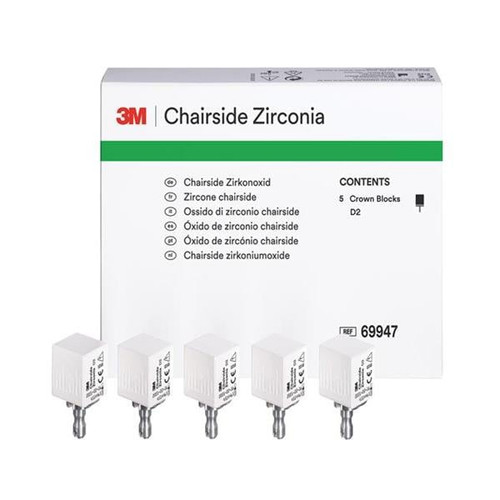 3M Chairside Zirconia for CEREC, 69947, D2, 20mm, 5/Box
