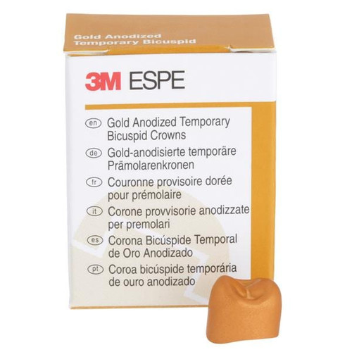 Unitek Gold Anodized Crowns Size 4 1st URB Replacement Crowns 5/Box